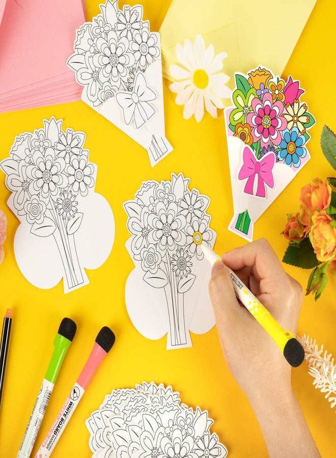 Sereliy 24 Set Mother's Day Crafts DIY Card Color Your Bouquet Craft for Mothers Day Gifts Craft Birthday Gift Classroom Activities.（24 Bouquet） - Image 4